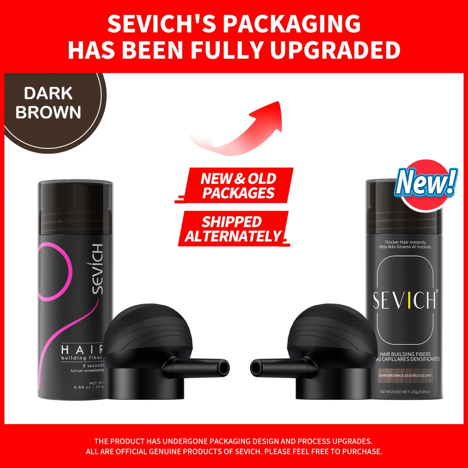 Image of [local Warehouse]2pcs Sevich 2-in-1 Hair Fiber Powder 25g With Applicator And Full Coverage For Men And Women Conceals Hair And Receding Hairline Ideal For Dates Parties Salons And Valentine's Day