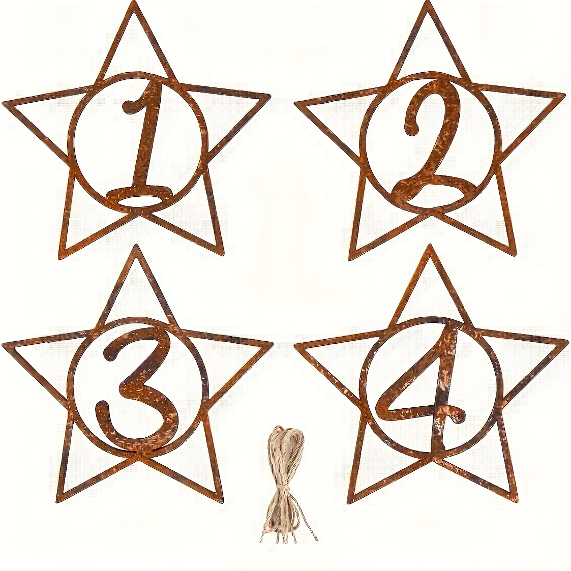 Image of 4pcs Vintage Style Advent Wreath Number Set, 1-4 Advent Numbers, Christmas Advent Pendant, Holiday Pendant, Hanging Decoration, Decorative Hanging Ornament