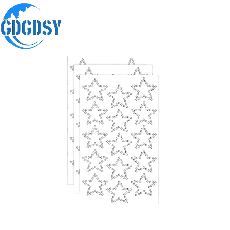 TEMU 3 Sheets Face Rhinestones - Clear 3d Rhinestone Stickers For Cheeks And Body | Five-pointed Star Face Rhinestones For Holidays, Parties, And