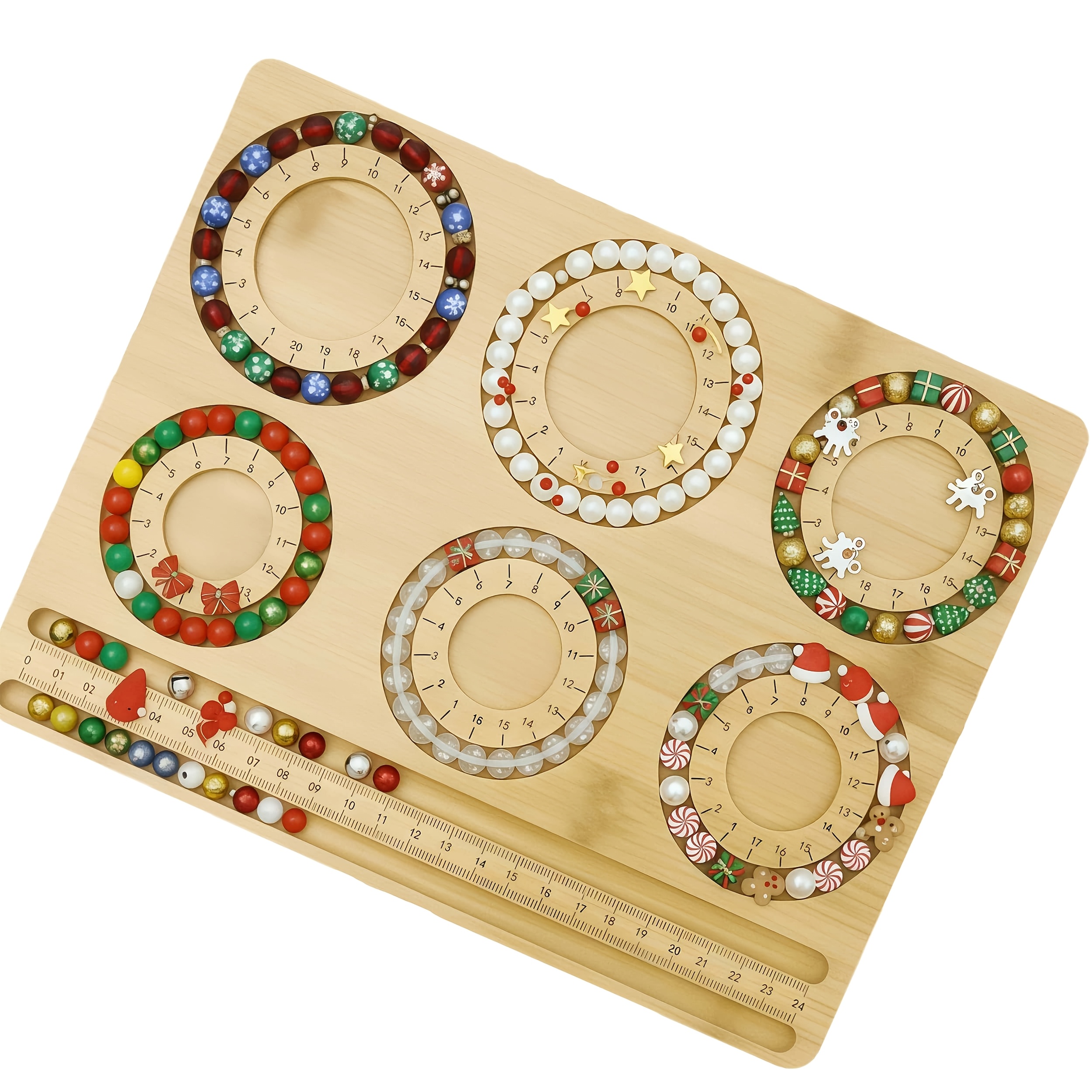 TEMU Planche à Perles pour la Fabrication de Bracelets de Bijoux - Plateau en Bois Multi-Tailles avec Marquages Clairs, Outil de Facile à Utiliser
