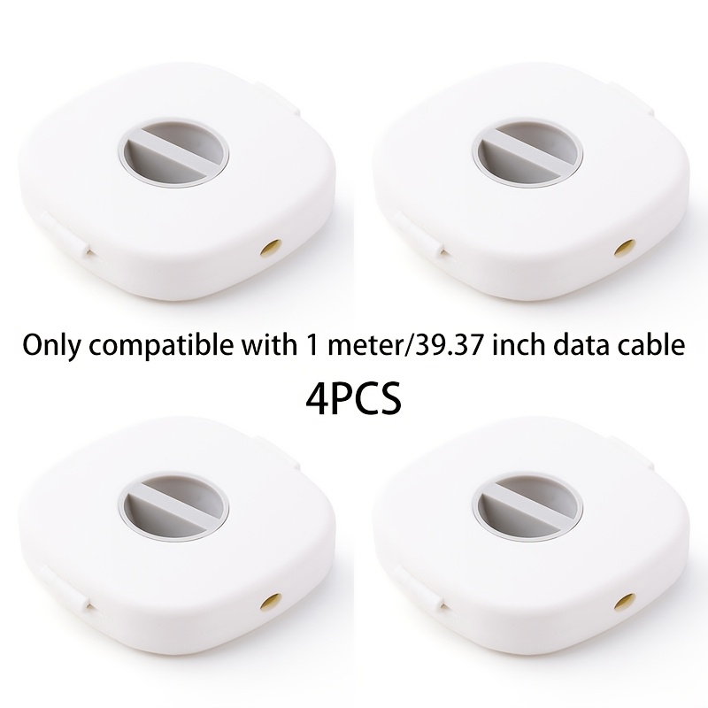 TEMU 4pcs Organisateur de Câble de Données Mobile Multifonctionnel Mini Boîte de Rangement Portable pour Câble de Charge Boîte de Câble d'Écouteurs