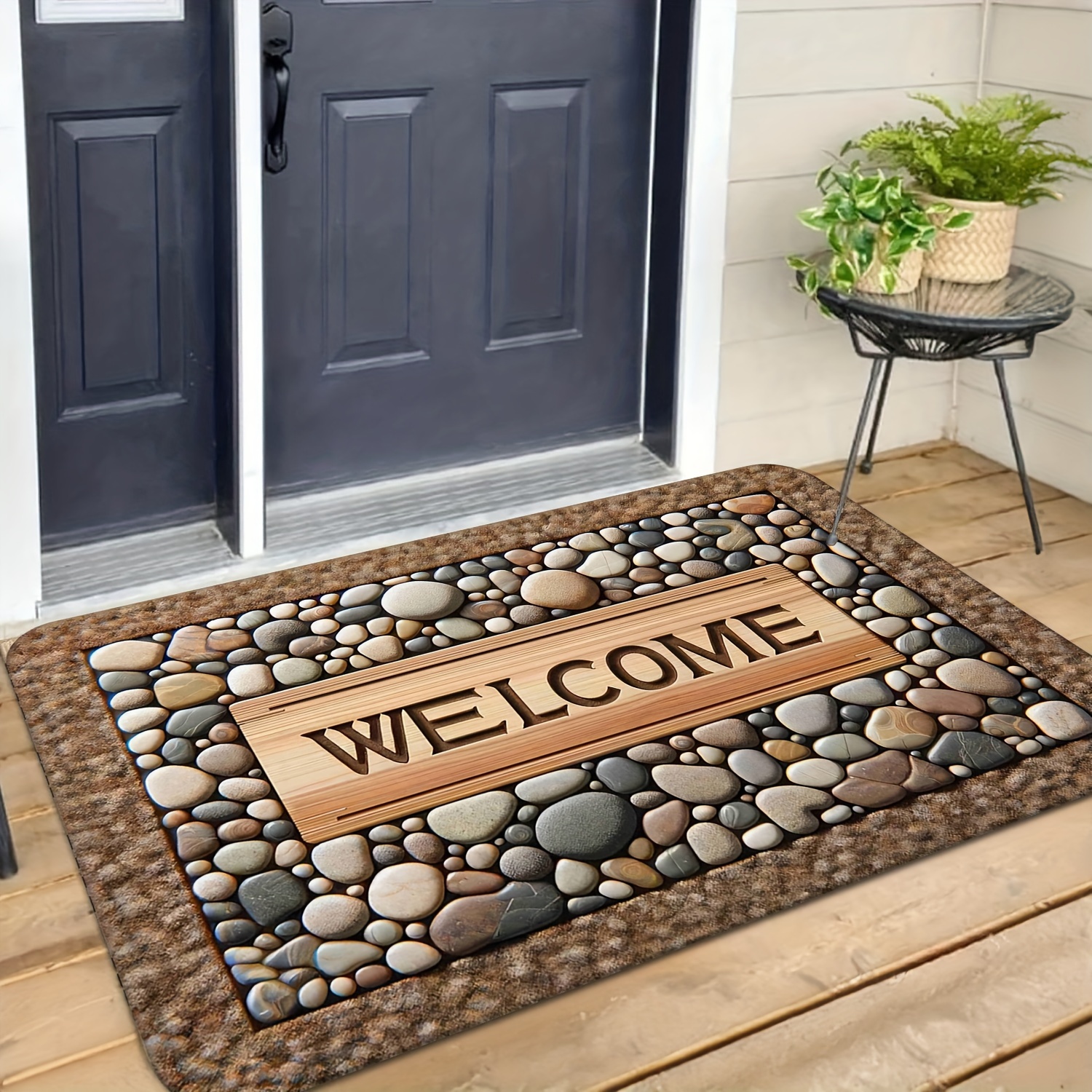 

Welcome Home Non-slip Door Mat - Machine Washable, Farmhouse Decor Rug For Indoor/outdoor Use