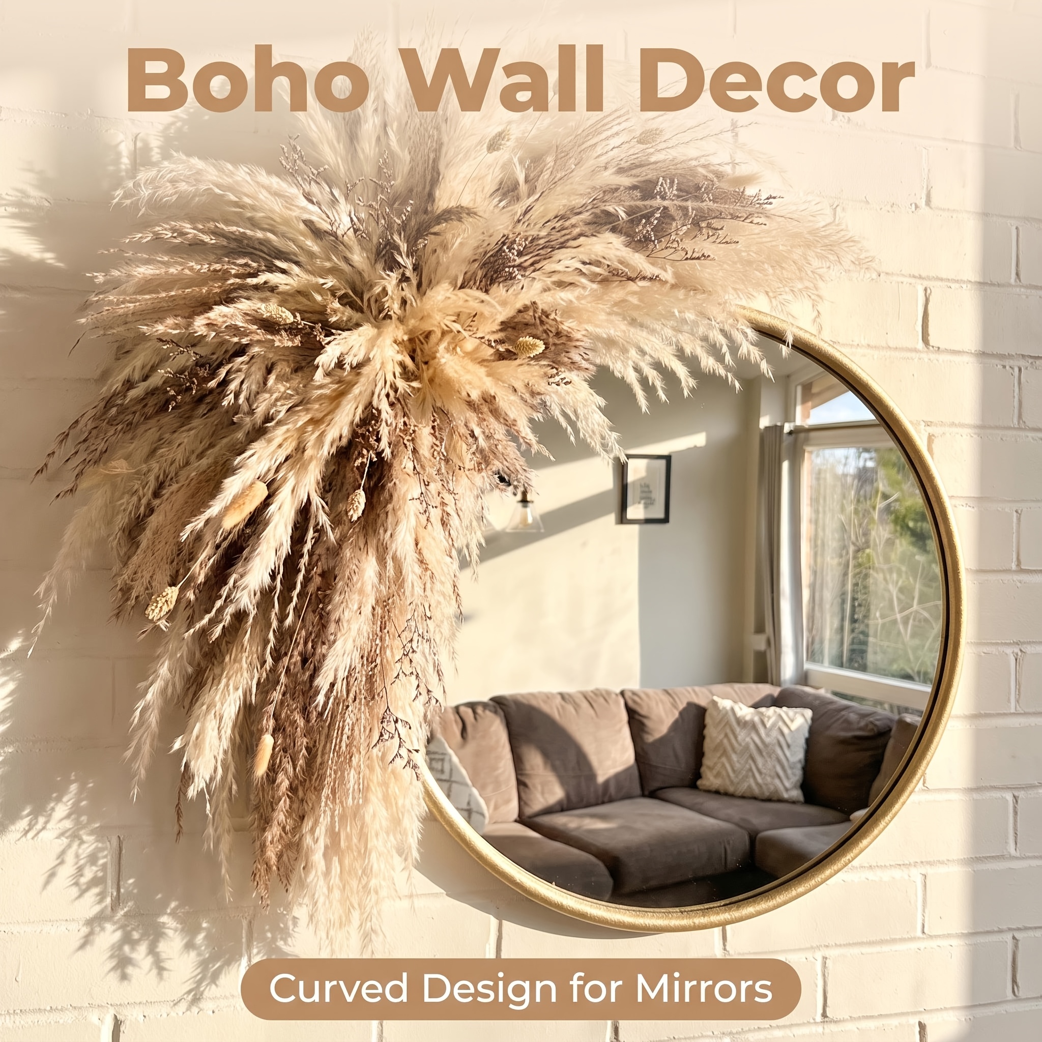 Image of 1pc/110cm Large Pampas Grass Wall Decor, Wedding Arch Decor, Backdrop Decor, Wedding Decoration, Boho Pampas Grass Arrangement, Home Decoration, Wall Decoration