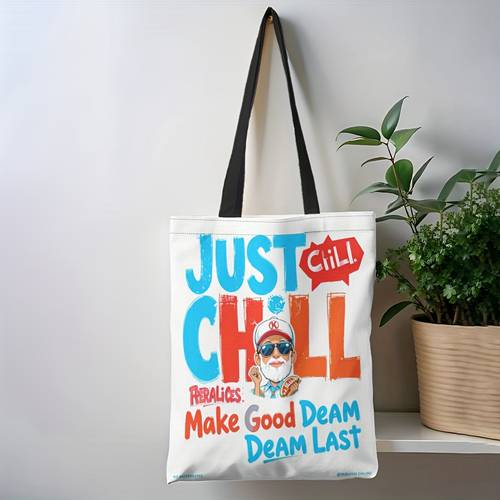 1pc meditation art tote bag polyester reusable grocery travel bag with design casual cool guy print for easter ramadan graduation gifts