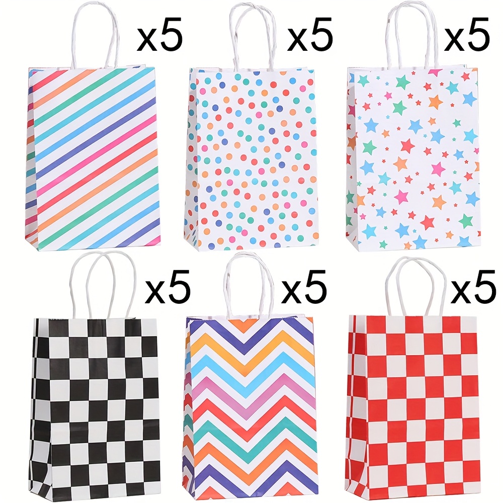 6 30pcs color collision line star gift packaging bag colored 