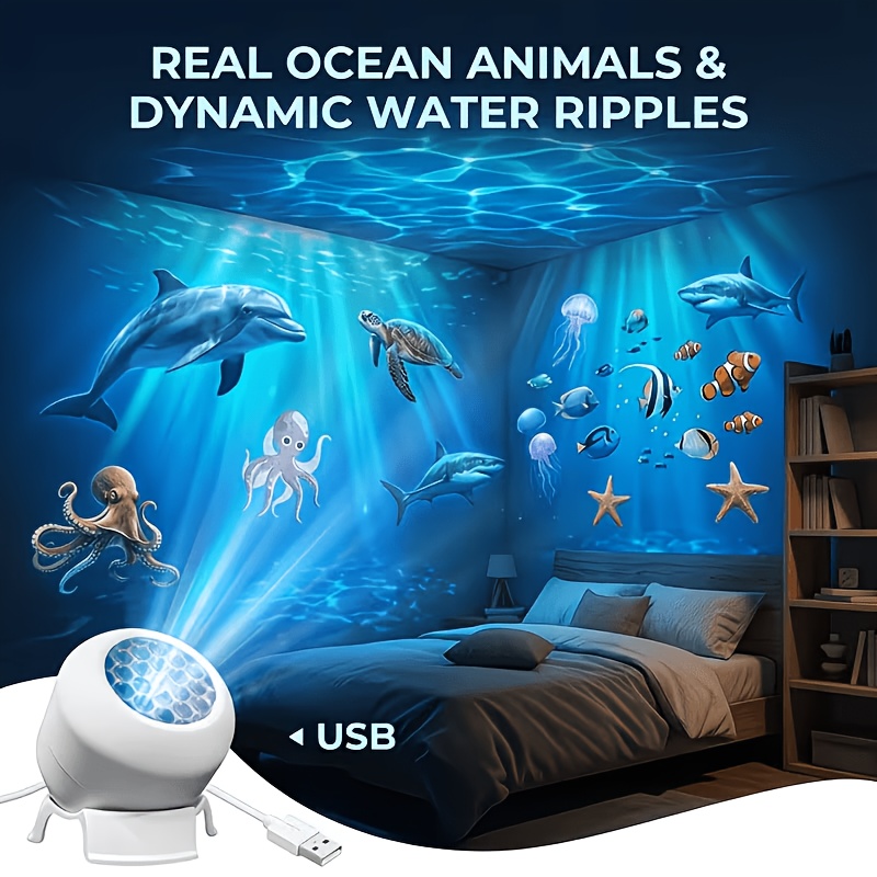 1   projection night light led decorative lighting projector 360 rotating desk lamp multi angle projection lamp usb powered ocean projection lamp   mode gift for easter ramadan birthday halloween christmas