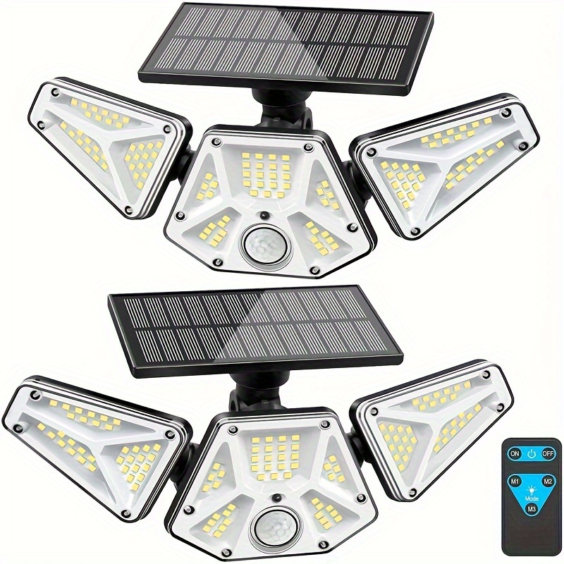 

Solar Outdoor Lights, 2pack Motion Sensor Flood Security Light With Remote Control For Outside Garage Yard