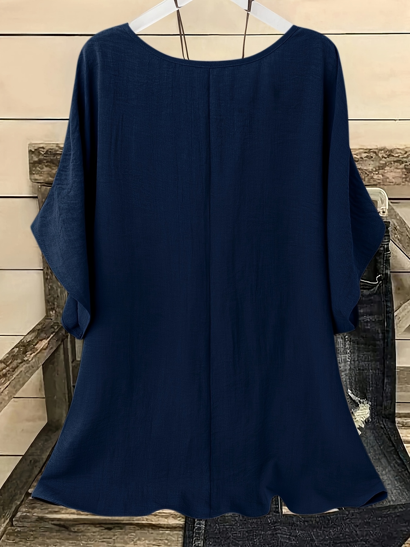 Plus Size, Plus Size Women's Casual Summer Batwing Sleeve Blouse - Olive Green Solid Color Round Neck Short Sleeve Shirt, Machine Washable & Dry Cleanable, Elegance Collection