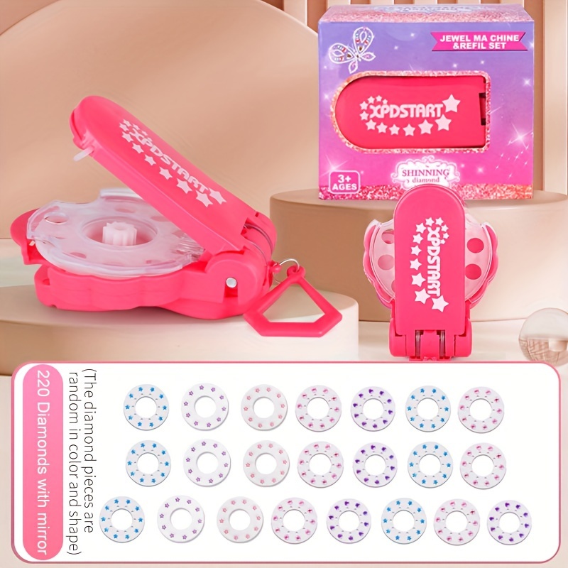kidzkube Kit de tampons de cheveux pour filles - Outil de coiffure avec diamants brillants réutilisables - Cadeau d'anniversaire pour filles de 3, 4