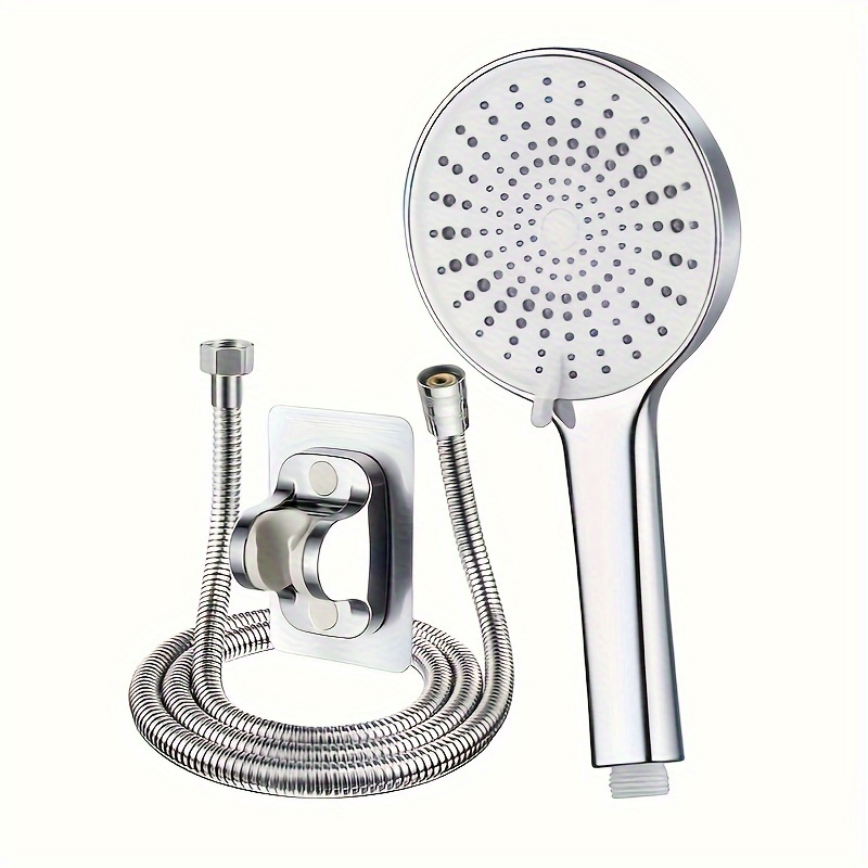 

Luxury 5-setting Electroplated Shower Head Set With 1.5m Hose & Wall Bracket - High Pressure Rainfall Experience For Home Bathrooms Shower Accessories Shower Head And Hose Set