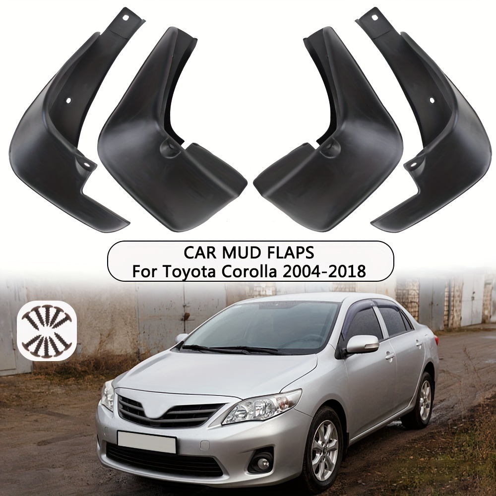 

4pcs Pvc Mud Flaps & Splash Guards Set For Toyota Corolla 2004-2018 – Flexible And Durable Fender Protection, Easy Installation Mudguards