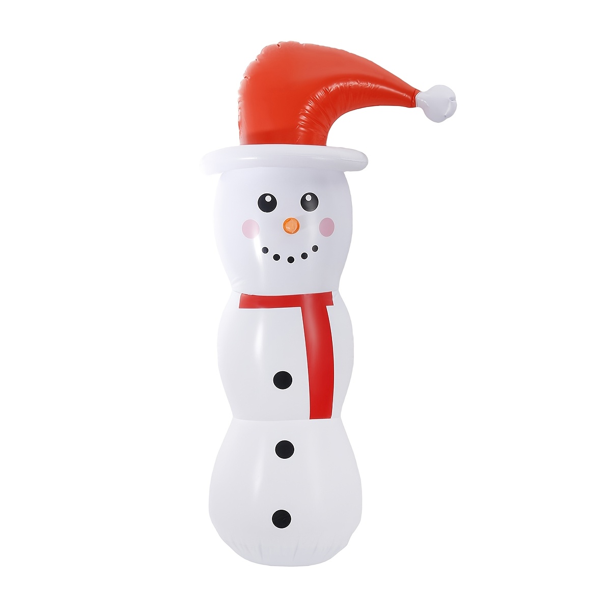 TEMU Décoration de Noël Gonflable de Neige, de Neige Gonflable en PVC de 128 cm avec Chapeau de Père Noël et Écharpe Rouge, Base d'Remplissage d'Eau