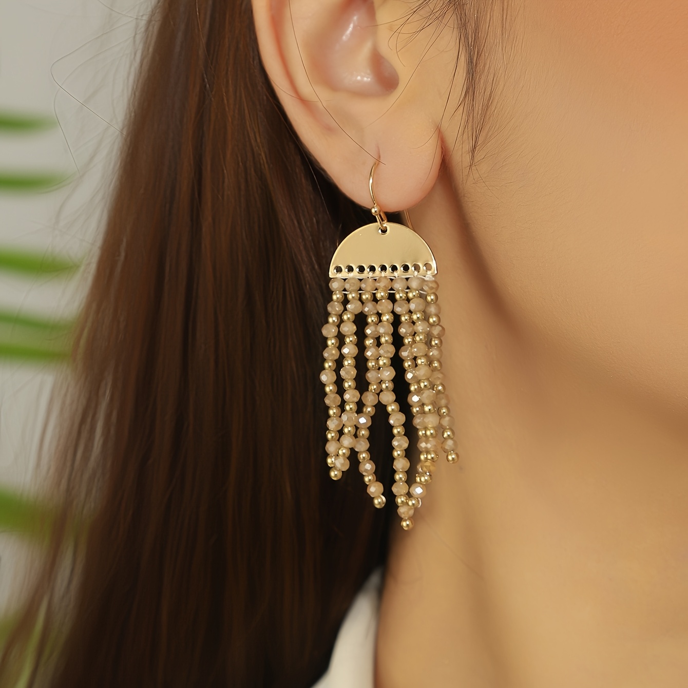 Bohemian Style Long Dangle Earrings Ethnic Beaded Drop Gift for Mom BFF