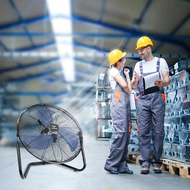 20 inch high floor fan heavy duty metal cradle floor fans with 360 tilt for warehouse workshop and basement black blue details 4