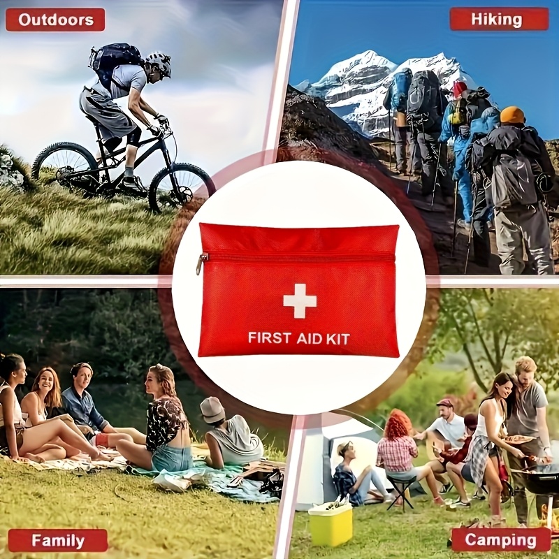 Complete First Aid Kit for Home, Car, Camping & Hiking - Includes Scissors and Tweezers | Portable & Durable | Multi-Purpose Outdoor Use | Red, Camping Essentials, Emergency Preparedness, Compact Design, Lightweight Kit, Sturdy Construction, Highquality Materials, Survival Gear, Home Safety, Outdoor Enthusiasts, First Aid Kit Fully Stocked, First Aid Kit For Salon, First Aid Kit, First Aid Kit, First Aid Kit Accessory, Emergency Pouch, Camping Supplies, Emergency Kit, Medicine