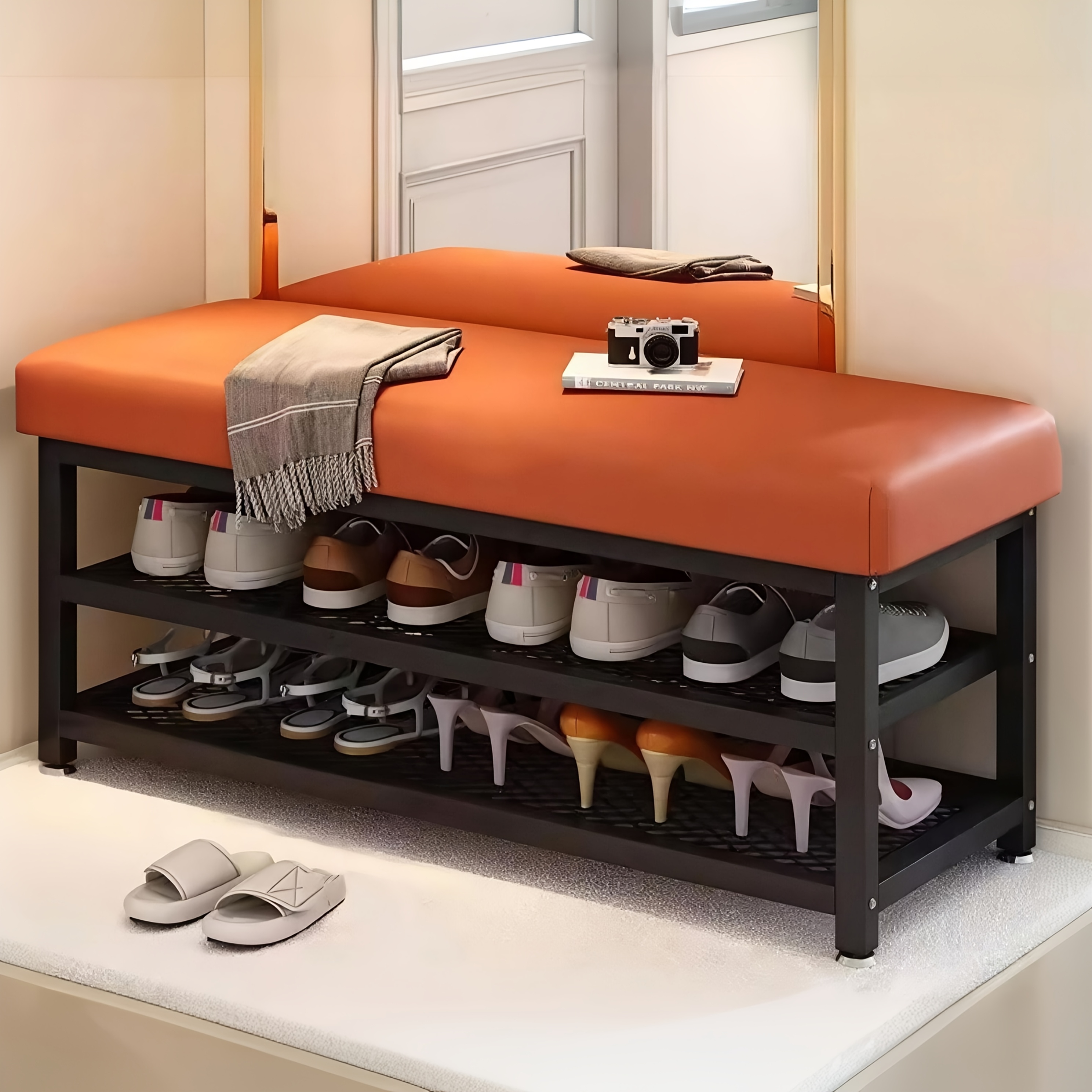 Soft Cushion Shoe Stool