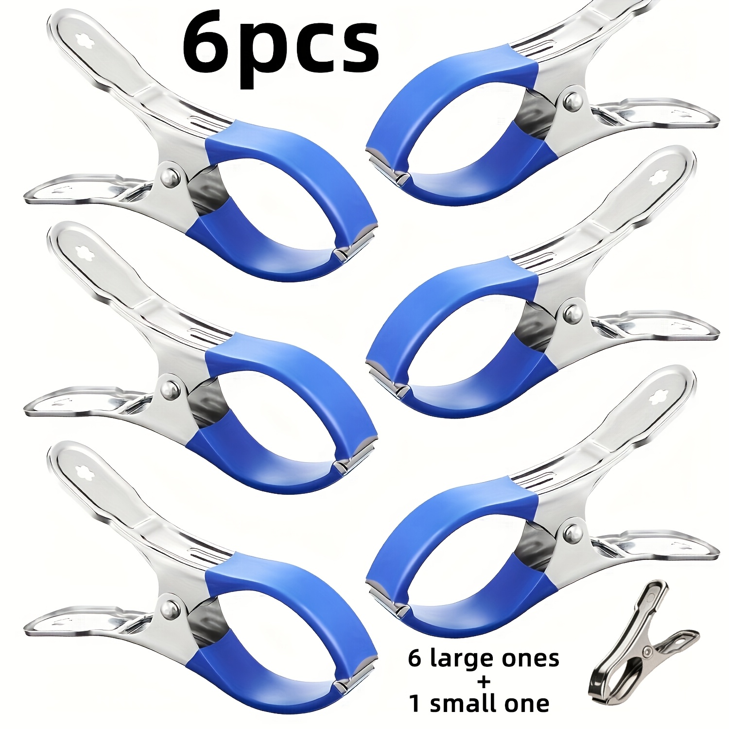 TEMU 6/12/24pcs Heavy-duty Stainless Steel Spring Clips - Large Opening, Secure Locking For Greenhouse, Pool Covers, Photography Tents, Clothing -