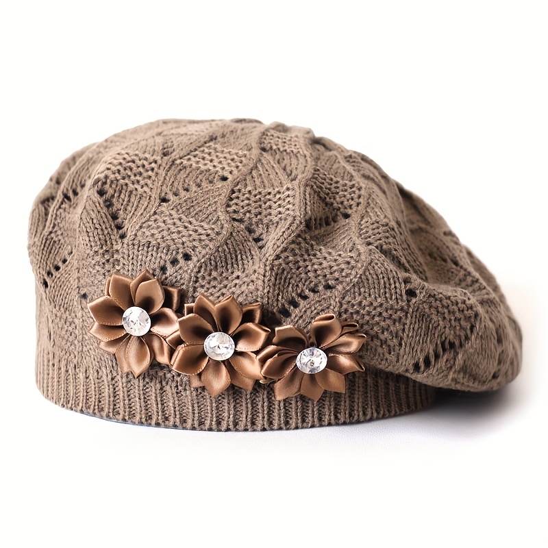 1pc Floral Solid Women's Beret, Multiple Colors , Suitable For Daily Use, Women's Hat