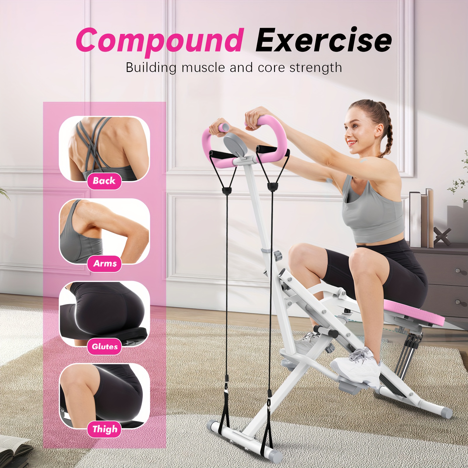 Squats Compound Core Exercises Hip Thrust Machine Row-N-Ride Squat