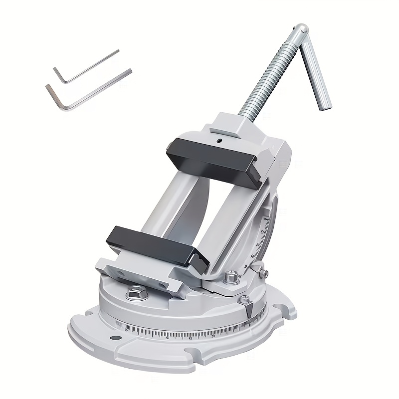 TEMU Heavy Duty -inch Vise, Three-way Milling Machine Vise With 360 Degree Rotation And 90 Degree Tilt - Adjustable Jaws, Manual Operation (battery
