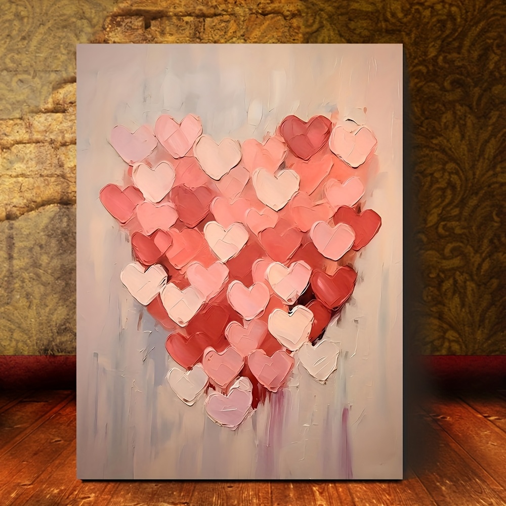 

1pc, Canvas Frame Painting. Valentine's Day Themed Decorations. Valentine's Day Gift. Suitable For Living Rooms And Bedrooms. 11.8x15.7 Inches