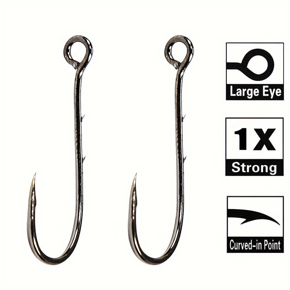 B u Big Eyes Ring Barb Fishing Hook High Carbon Steel Single