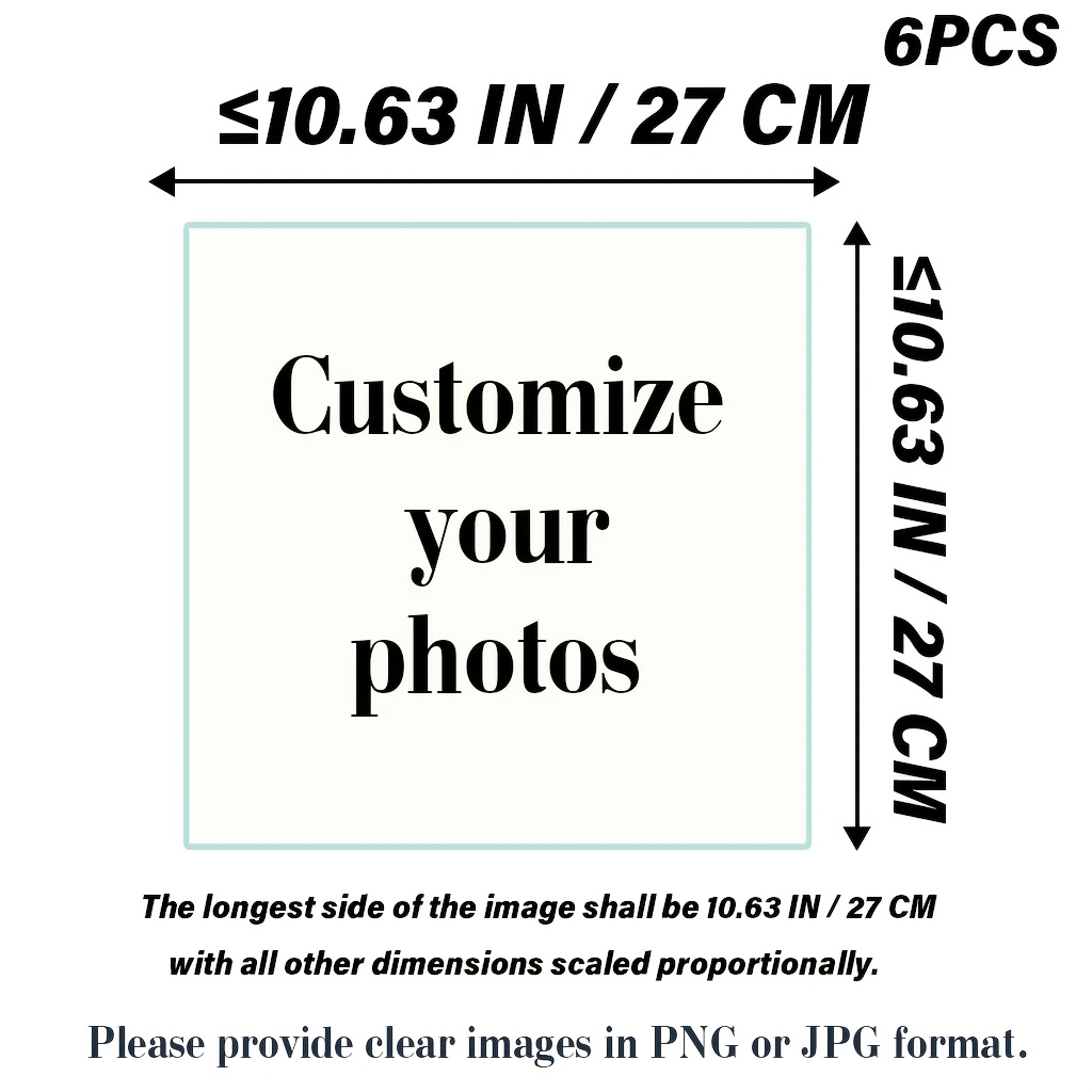 TEMU 3/6/12pcs 8cm 12cm 17cm 23cm 27cm Customizable Dtf Heat Transfer Patterns, Personalized Heat Transfers, Apparel Decoration, Logo Customization,