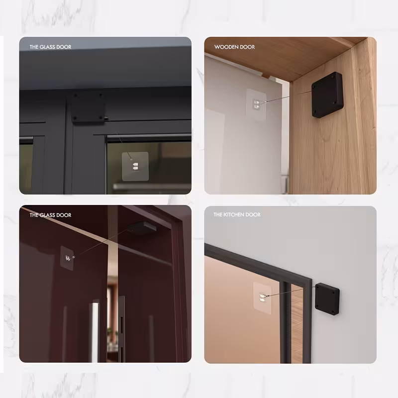 automatic door closer with adjustable strength punch free quiet sliding screen auto door closer with drawstring for bathroom bedroom home office Product details 7