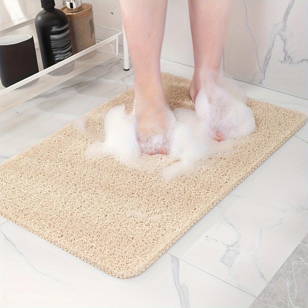 

Soft Pvc Non-slip Bath Mat - Quick Dry, Easy Clean Shower & Bathtub Rug, Anti-fall Foot Scrubber, 15.75x23.62in
