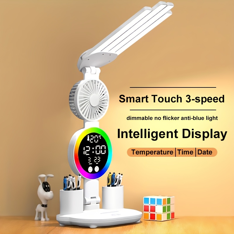 TEMU 2/1pack Smart Touch Control Led Desk Lamp With Eye Protection, Usb Plug-in Model, Adjustable Brightness & Color Temperature 3-level Dimming,