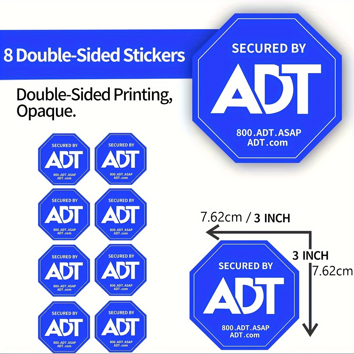 

Adt Labels - 4/6/8pcs, Double-, , , Reusable, Signs For & , 2.3" X 2.3",