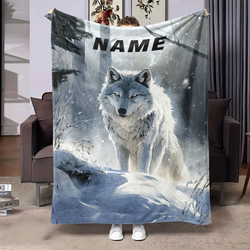 

Personalized Wolf Blanket - , & For , Bed, , And -