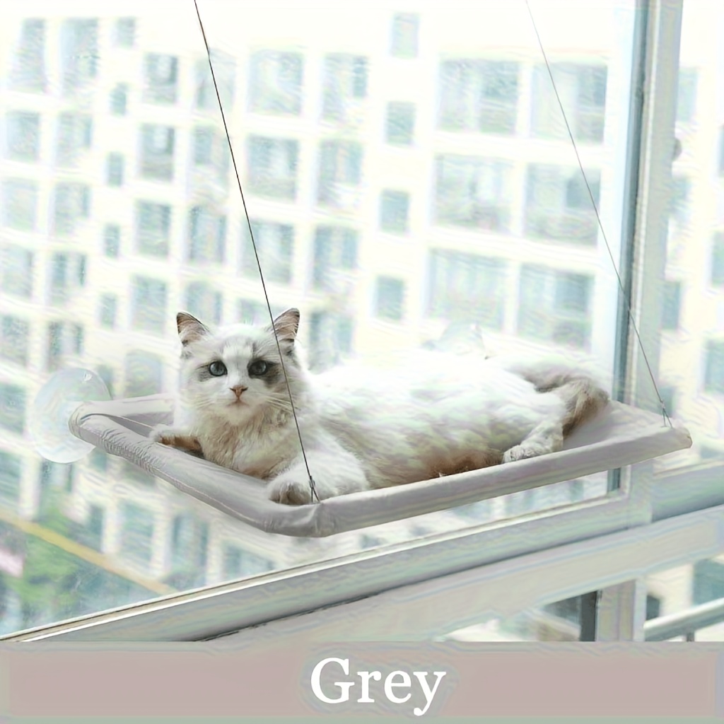 TEMU Four-season Universal Cat Hammock With Strong Suction Cups - Hanging Indoor Cat Bed For All , No-drill Window-mounted Design, Durable & Bed For