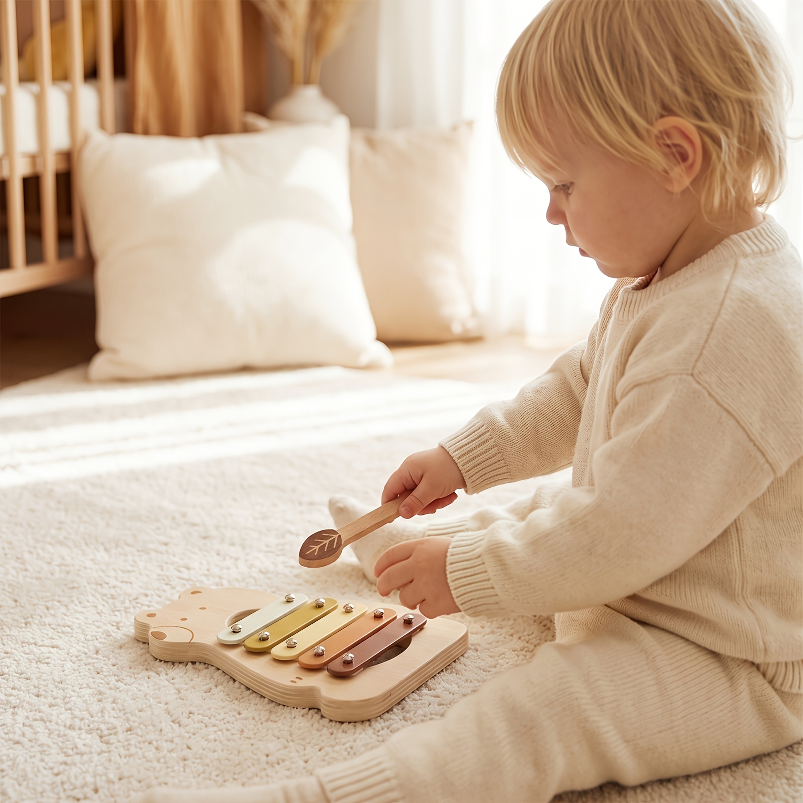 Cute Bear Sorting Toy for Early Education and Auditory Development