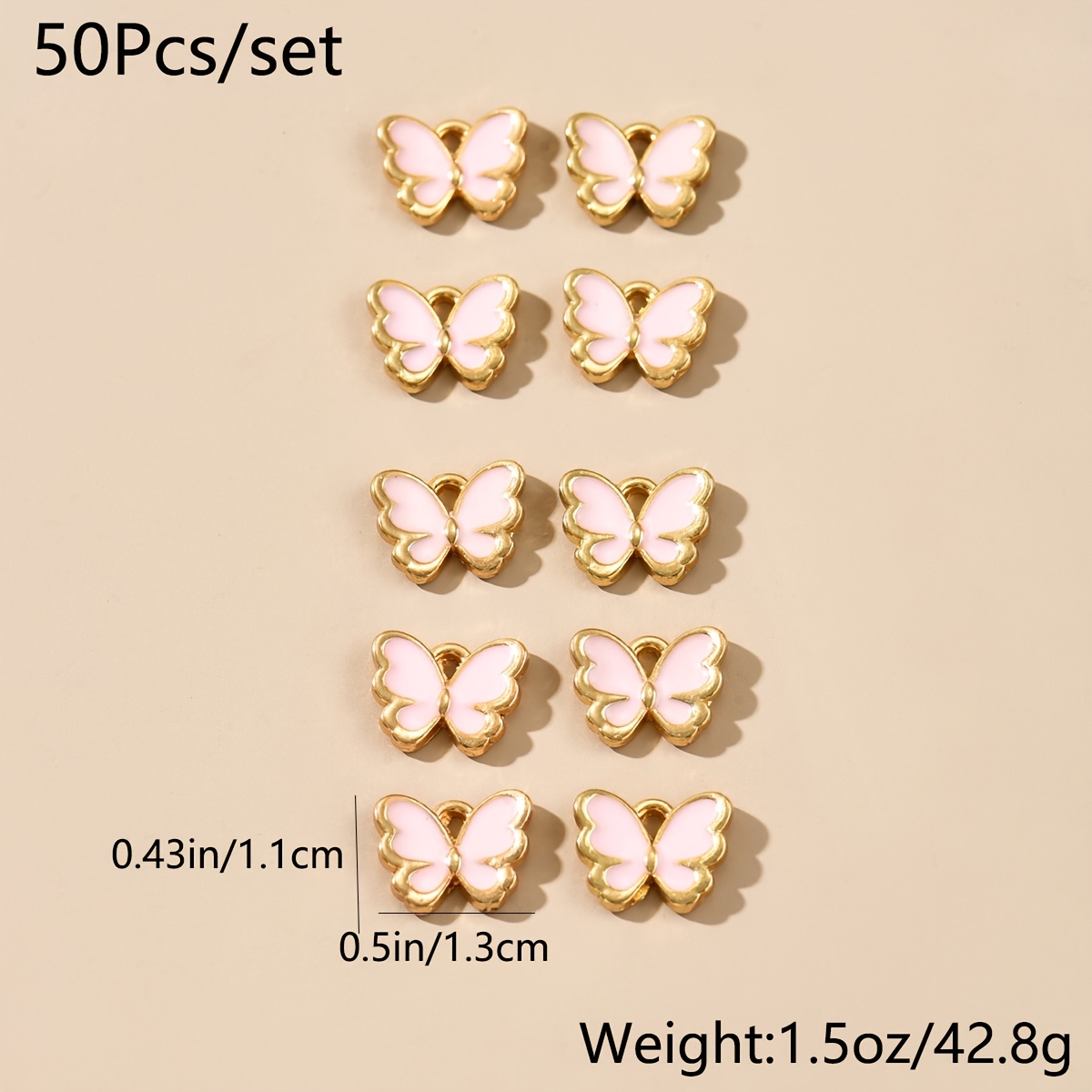 TEMU 50pcs Fashion Alloy Small Pendant Additions Necklace Earring Bracelet Pendant Material Pack Pendant