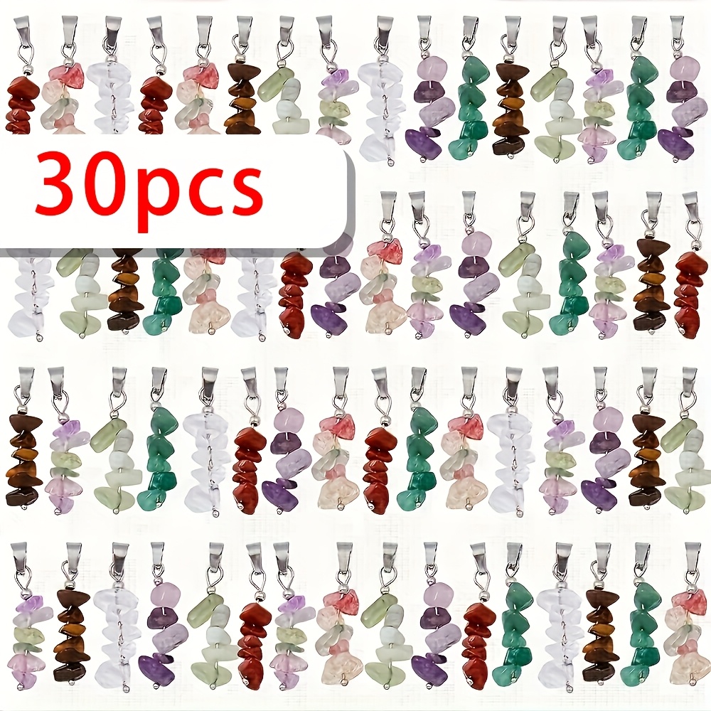 E-shop 30 Styles von natürlichen Edelstein-Tick-Mix-Anhänger-Verbinder mit bezaubernden Links, mit doppelten goldenen 304 Edelstahlverschlüssen für die