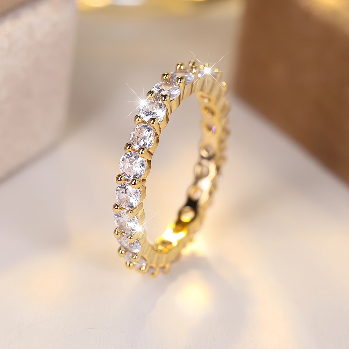 Zirconia Women's Wedding Ring Bride Luxurious Temperament Statement Ring Perfect Valentine's Day Gift