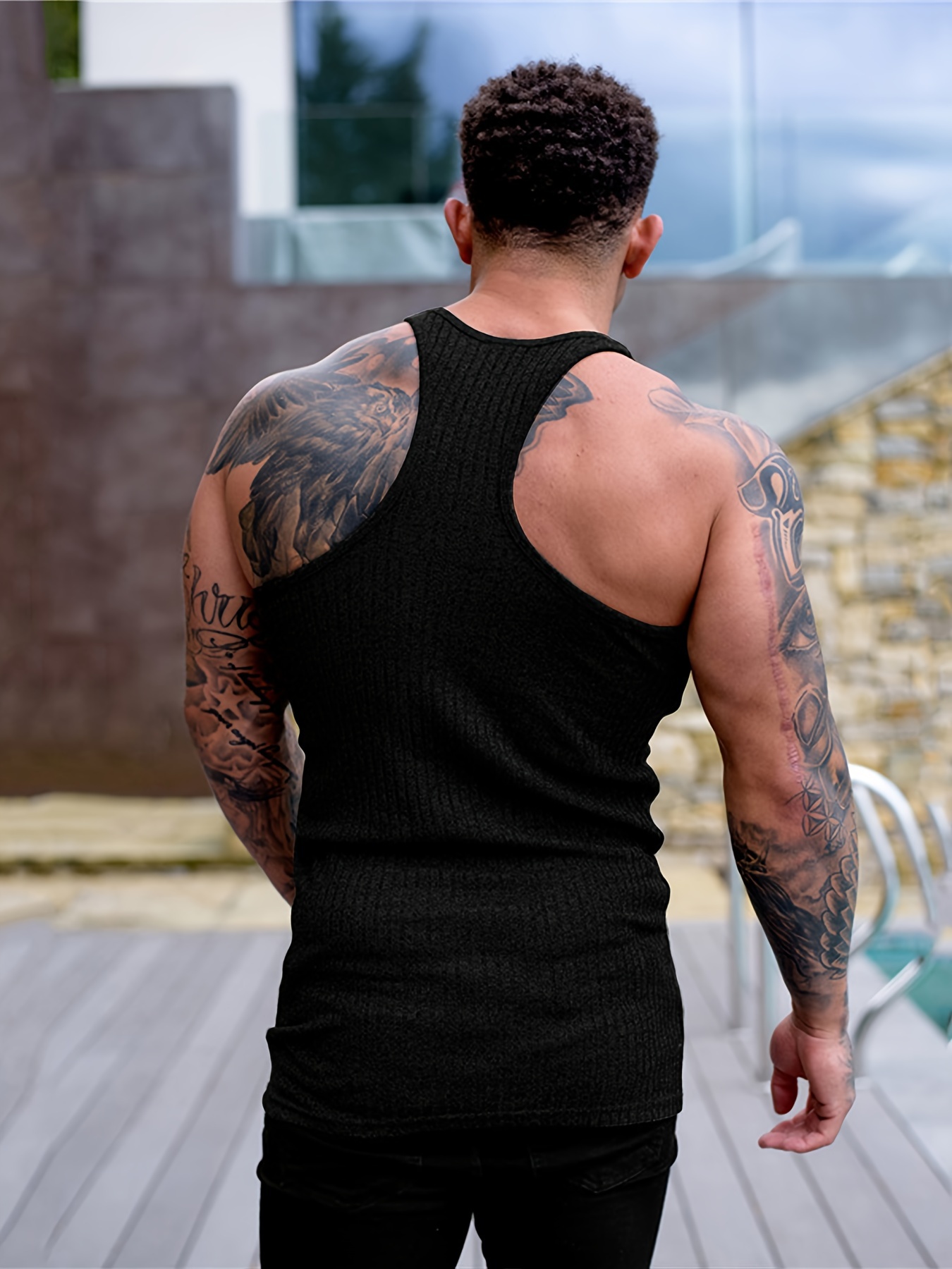 Comfy Breathable Tank Top Men's Casual Stretch Sleeveless T - Temu