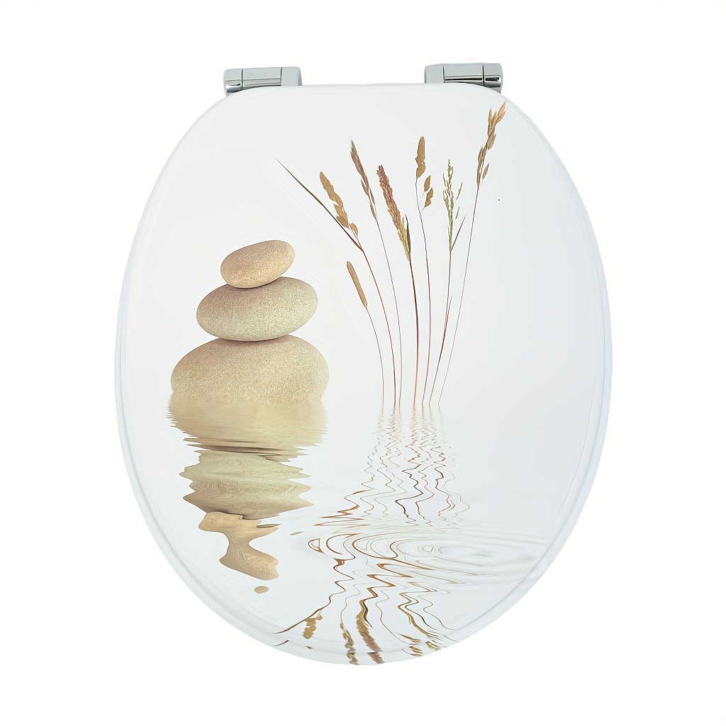 Toilet Seat, With Mechanism, Quick-release Function For , O-shaped Toilet Seat, With Adjustable Hinges, Wooden Toilet Seat, Sturdy Quality