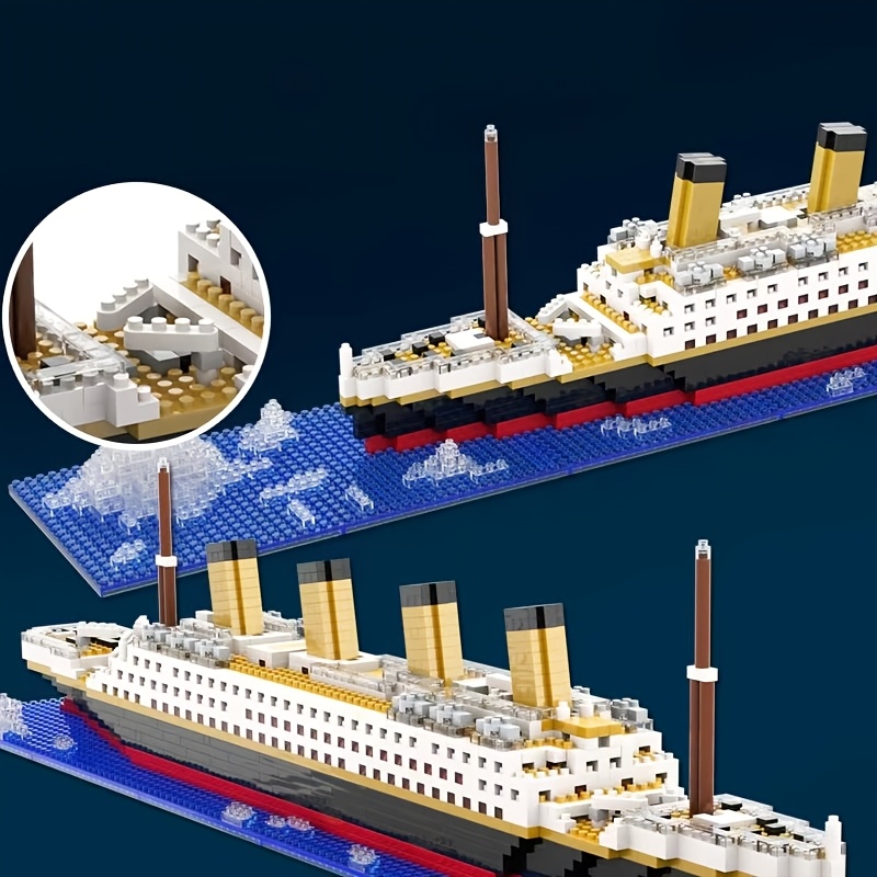 1876pcs Small Particle Building Blocks Assembly Toy, Cruiser Ship Model