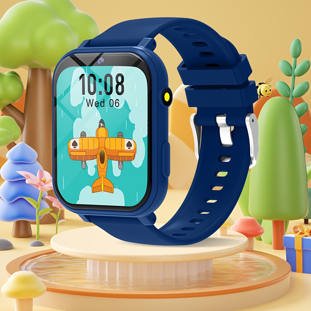 2025 kids smart watch multi functional learning watch with front camera flashlight 18 educational games pedometer calculator long lasting battery tracks sports activity protects kids sports safety replaces partial phone functions to prevent