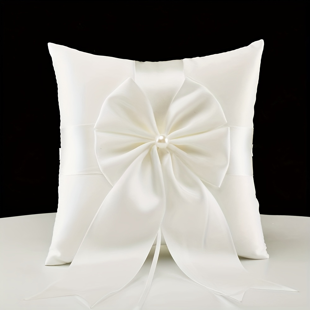 TEMU Wedding Supplies Bow Ring Holder Bridal Pillow Wedding Gifts
