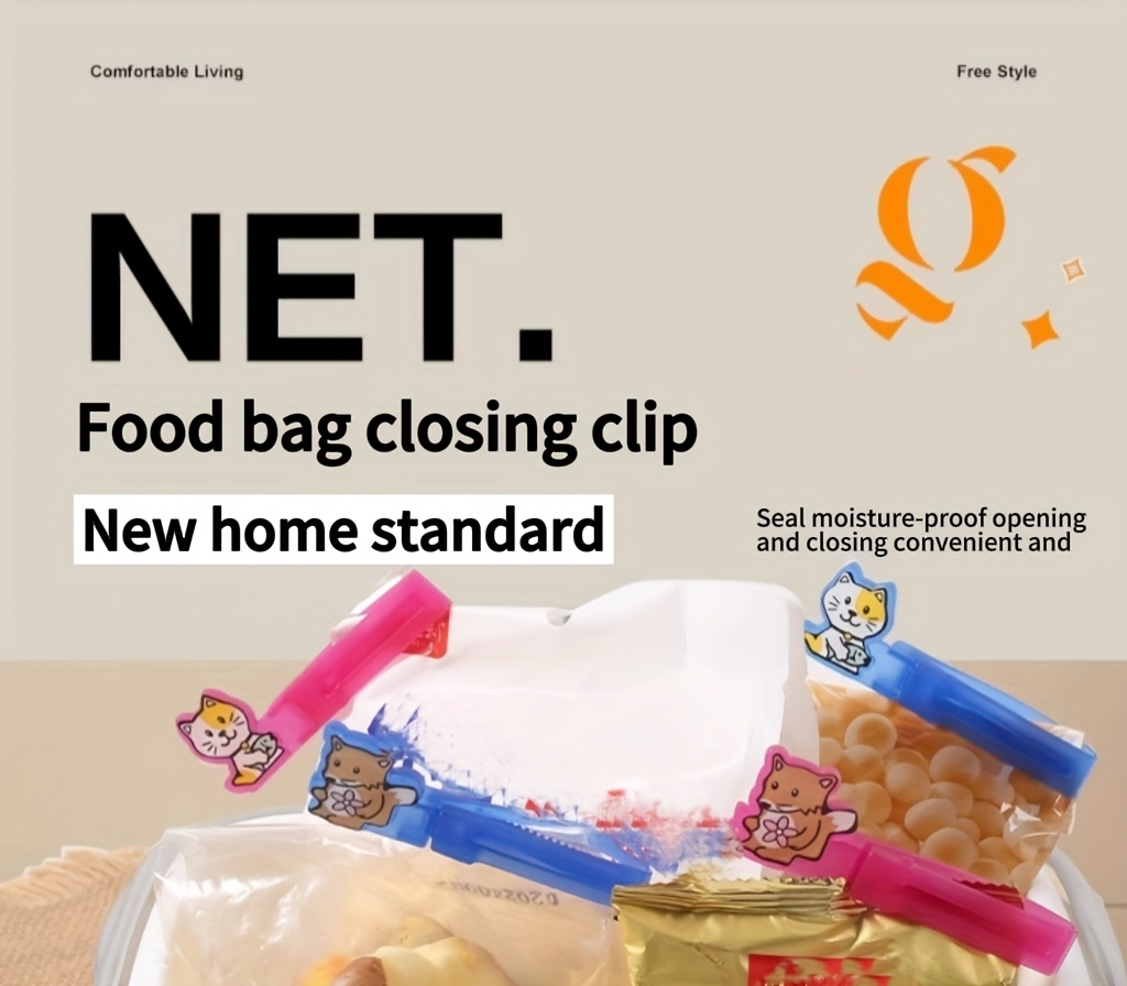 6 pack cute animal pattern plastic food bag clips kitchen seal clamps for bags tea milk snack sealing tool   accessories Product details 0