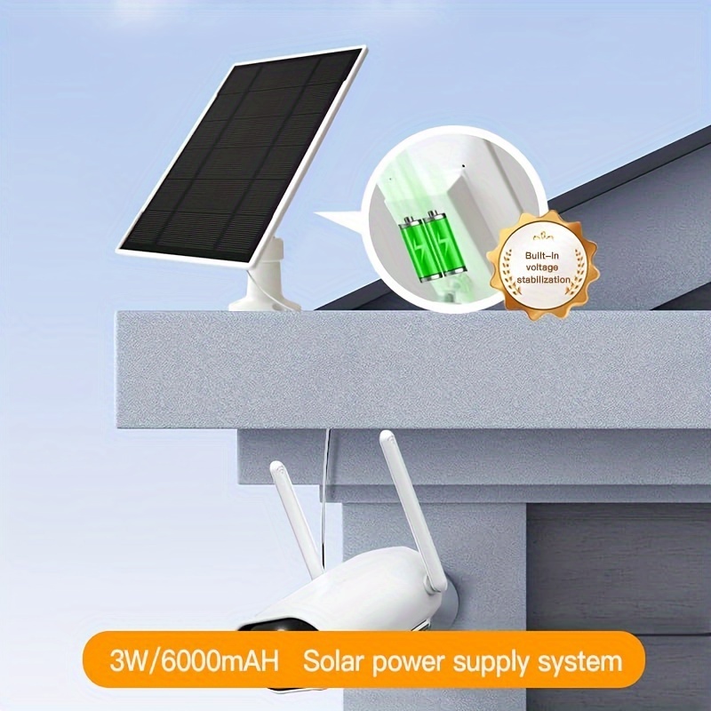 

3w5v Solar Panel With 6000mah Battery 2.4g/wifi Outdoor Camera , Suitable For Cameras/vertical Cameras/3-meter Power Cord