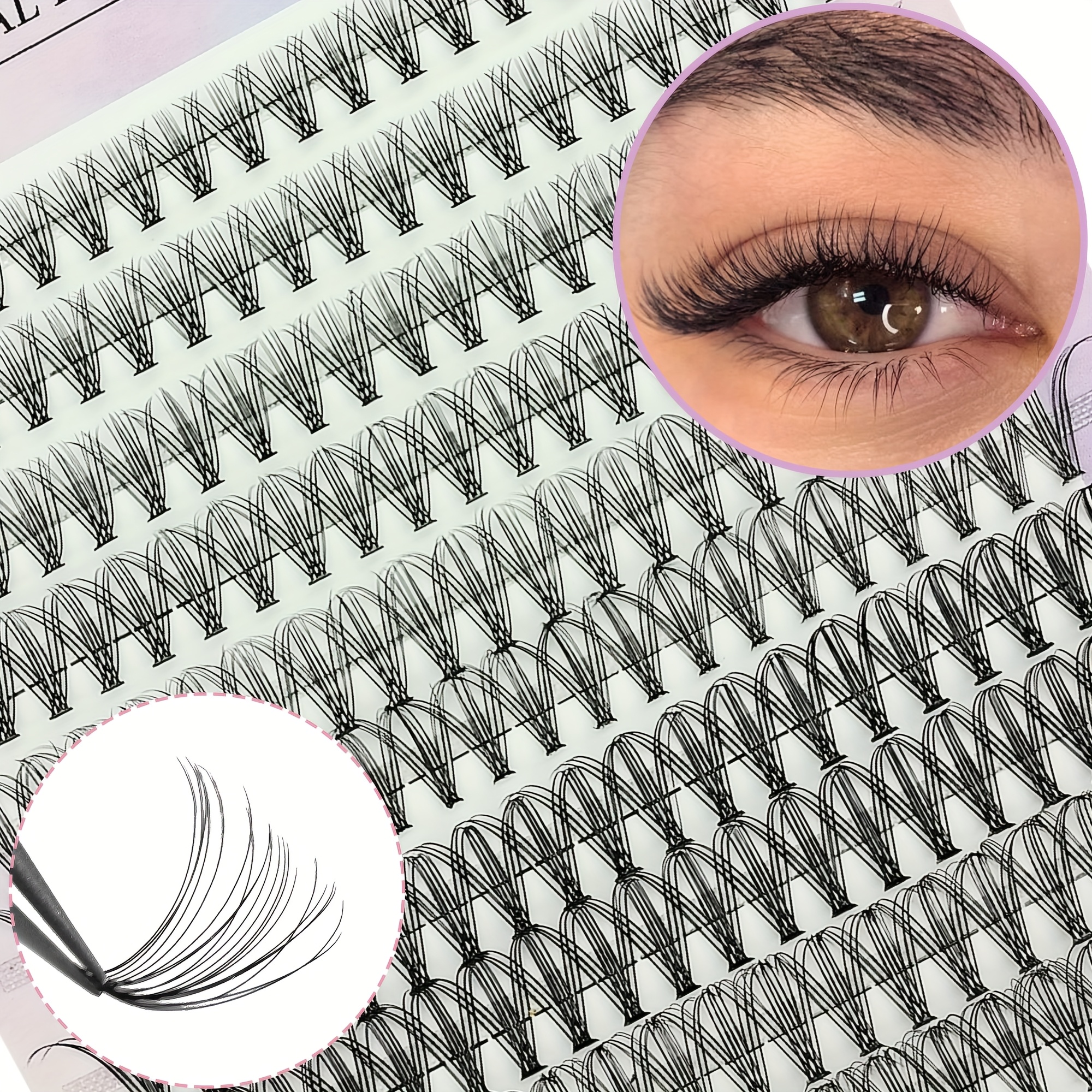 Handmade Tufted Eyelashes, Curly False Lashes, Individual Lash Extensions, Lashes, High Volume