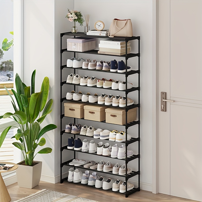 

1pc Shoe Rack, Tall Large Capacity 20 Pairs Shoes Storage Organizer, Stackable Wide Shoe Shelf For Entryway, Hallway