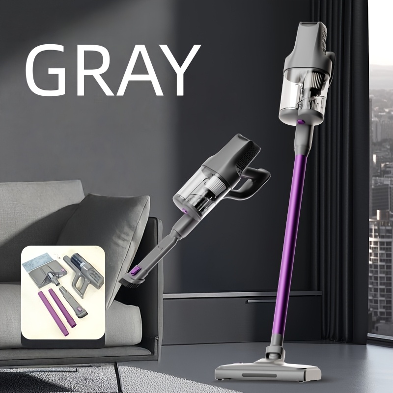TEMU Aspirateur fil 45Kpa, 140W/60Mins Aspirateurs avec mode automatique intelligent/Écran tactile LED Aspirateur balai fil autoportant rechargeable,