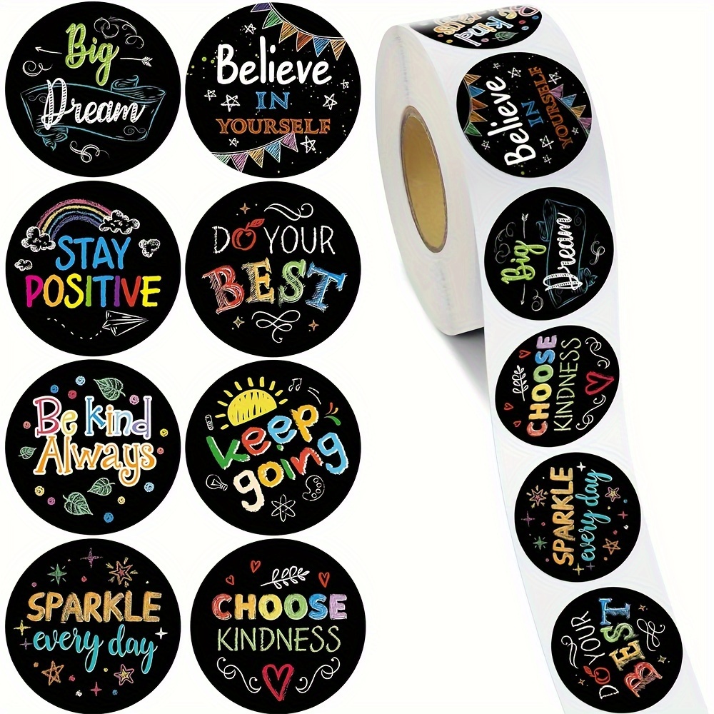 

500pcs Motivational Quote Stickers - Inspirational Vinyl Decals For Water Bottles, Laptops & Scrapbooking, Matte Finish, Self-adhesive, Assorted Colors