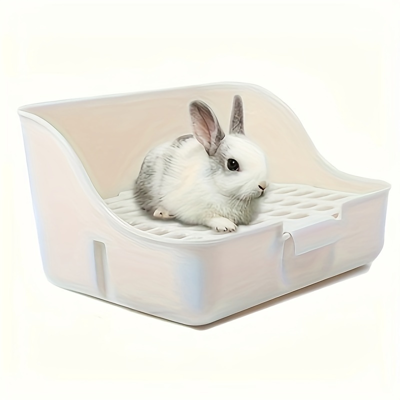 

Boîte à litière pour animaux en acrylique pour lapins, cochons d'Inde, et - Accessoire pour cage pour animaux de compagnie, lit jouet cachette avec abri en jonc de mer naturel