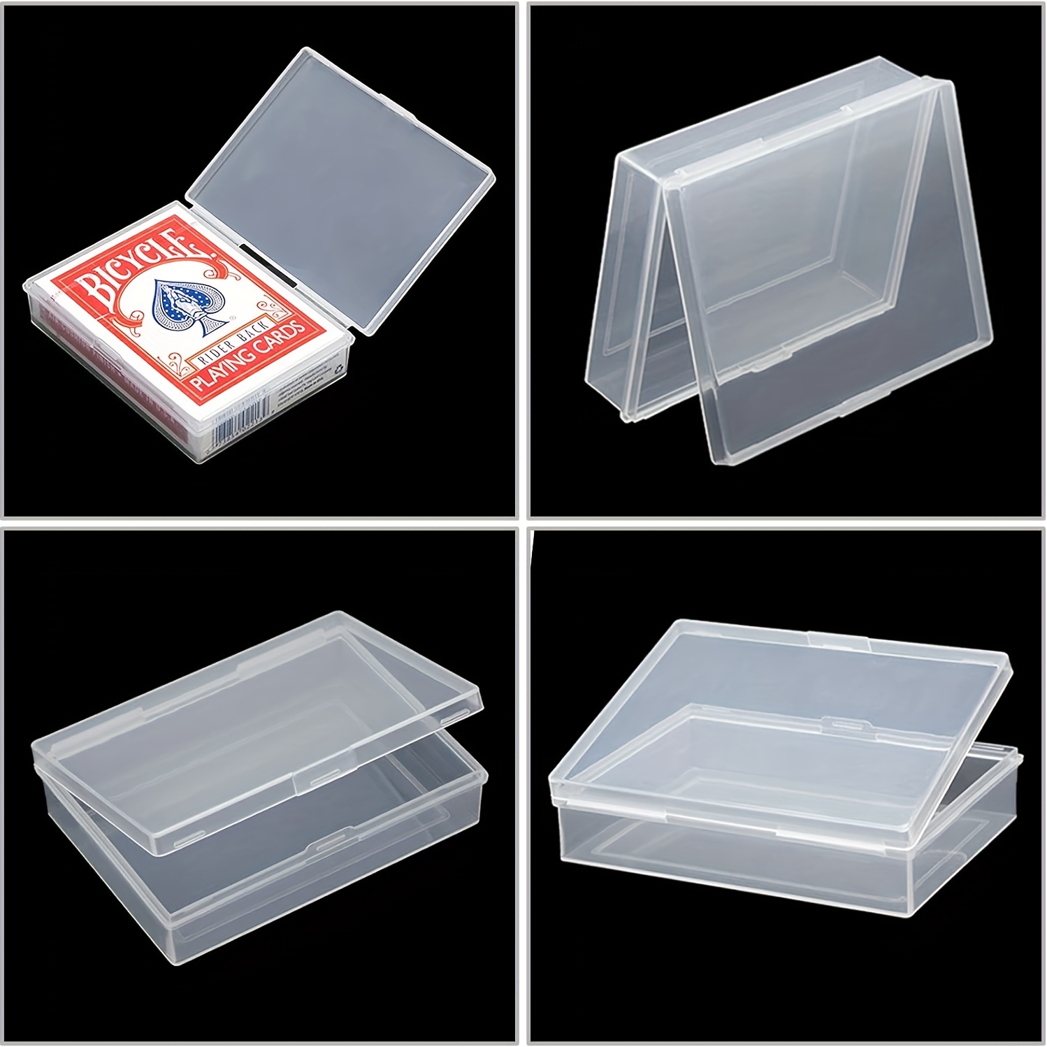 10Pcs Clear Plastic Playing Card Boxes Snaps Closed Poker Gaming Playing  Card Deck Cases Holder Plastic Storage Box Clear Trading Card Box Plastic